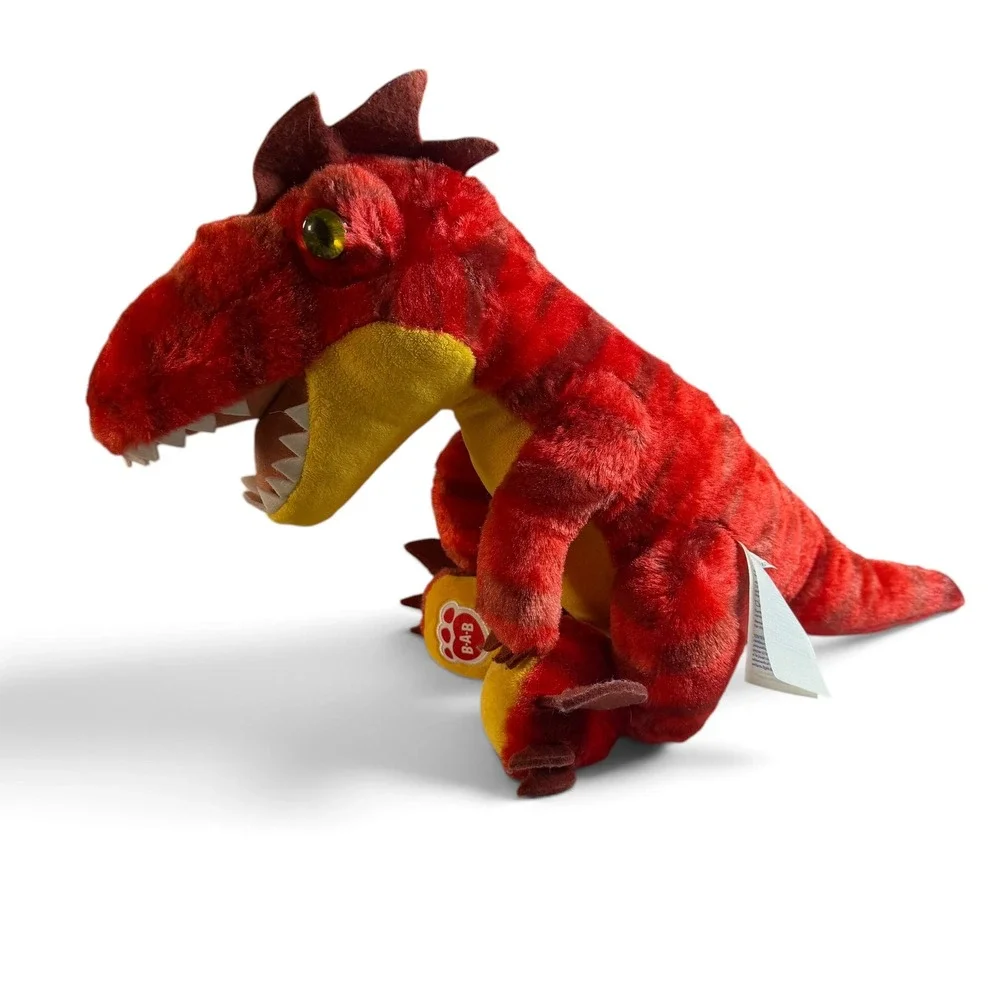 Build-A-Bear Workshop Red Striped T-Rex Dinosaur Stuffed Animal Plush Toy